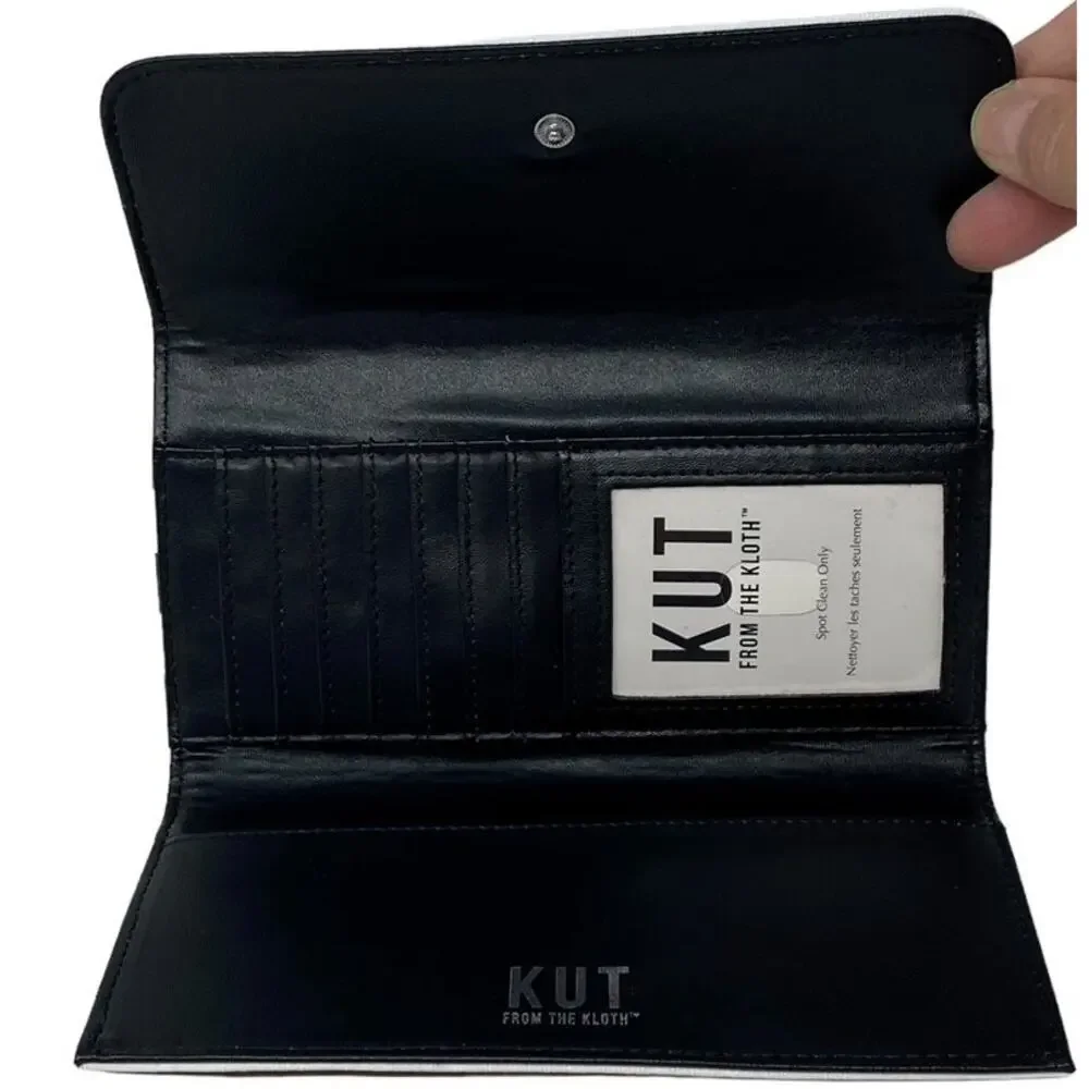 NWOT ~ KUT FROM THE KLOTH Women's Long Black & White Stripe Wallet